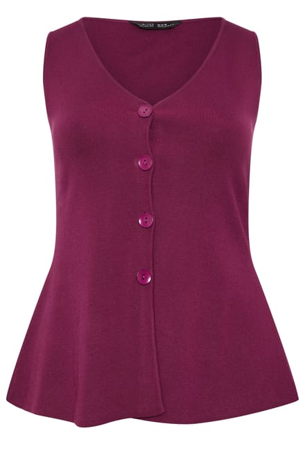 Limited Collection Bordeauxrood Vest Met Uitlopende Zoom Size 46-48