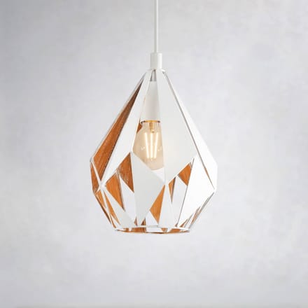 EGLO Carlton 1 Hanglamp - E27 - 20,5 cm - Wit/Goud