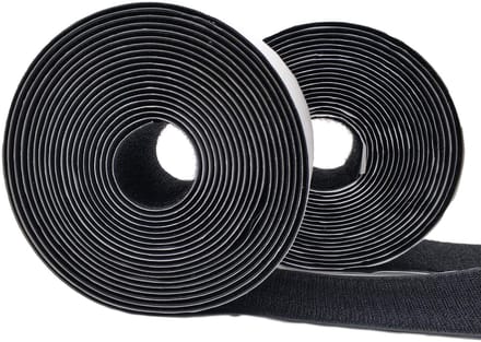 Klittenband met 50 mm breedte zelfklevende tape - zwart