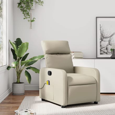 vidaXL - Massagestoel - verstelbaar - kunstleer - crème