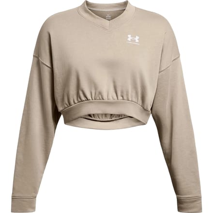 Under Armour Dames Rival cropped sweatshirt met ronde hals van badstof (Bruin)