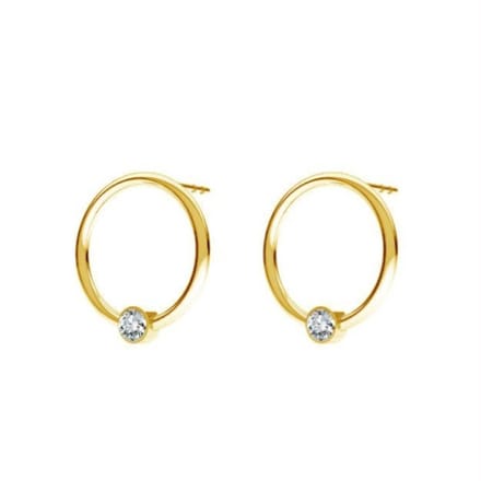 ARLIZI 2127 Oorbellen ring kristal oorknoppen - verguld