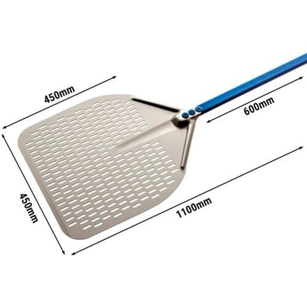 GGM Gastro Pizzaschaufel - AZZURRA - Aluminium - 450mm - perforiert Zilver
