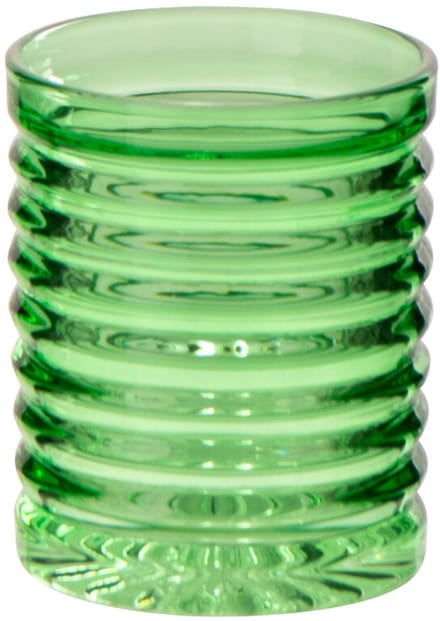 J-Line drinkglas Geribbeld - glas - groen - 2 stuks