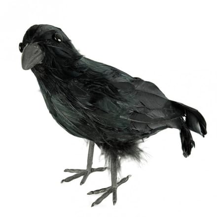 CHAKS Halloween raaf - Enge horror vogel decoratie van 32 cm - Zwart