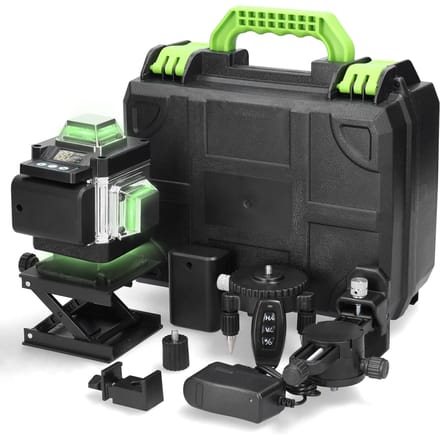 Multifunctioneel 16-lijnen laserniveau 3 graden zelfnivellerende machine Oplaadbare lithiumbatterij nivellering US Plug zwart