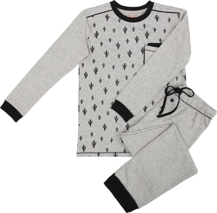 La-V pyjama sets voor jongens met all over print Grijs 152-158