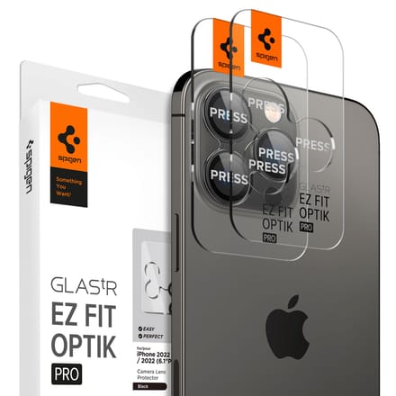 Spigen GlasTR EZ Fit Optik Pro - Camera Lens Protector Geschikt voor Apple iPhone 16 Pro Max / 16 Pro / 15 Pro / 15 Pro Max - met Installatieframe - Duo Pack - Zwart