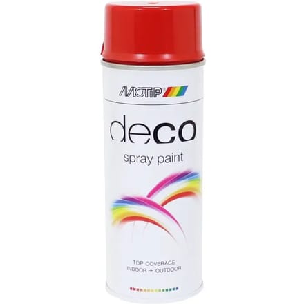 Motip deco alkyd hoogglans lak RAL 3000 vuurrood (01628) - 400 ml.