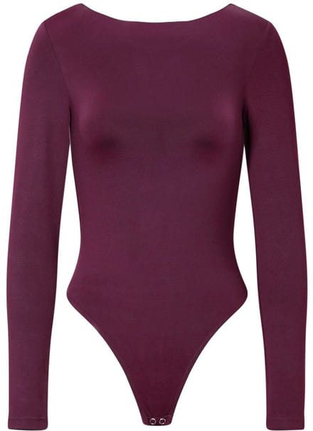 Gebreide nylon bodysuit in effen kleur - ademend en comfortabel als basislaag