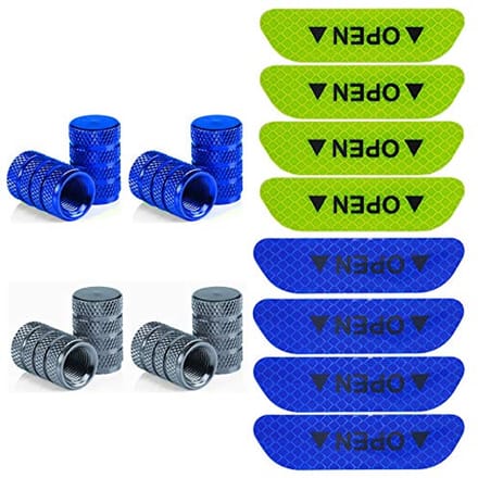 16Pcs Gekleurde Aluminium Ventieldoppen met Reflecterende Stickers - Universeel en Anti-Botsing