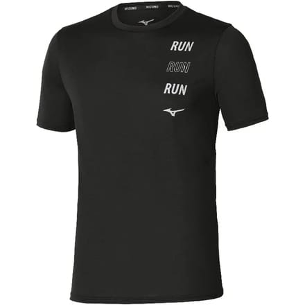 Mizuno Core Run T-shirt Met Korte Mouwen Zwart S Man