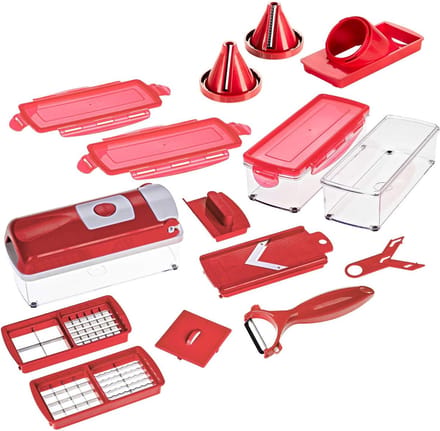 Nicer Dicer Smart Snij- en raspsysteem, 16-delige set, juliene-snijder, actieprijs