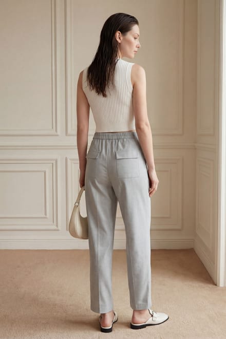 Hoge Taille Rechte Pantalons met Zakken