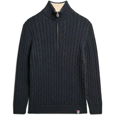 Superdry - Gebreide rugbytrui met halve rits - Dames - Sweaters