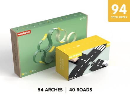 Waytoplay Roads & Arches Ultimate Set - Flexibele Autobaan en Bogen - 94-delig