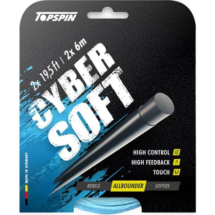 Topspin Cyber Soft 12m Set Snaren-Lichtblauw