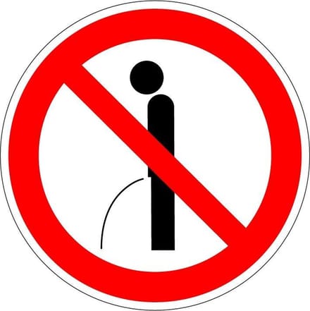 Wildplassen verboden sticker 100 mm