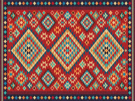 Vinyl | Vloerkleed vinyl | Hippie | 95x95 cm