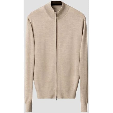 Eton Vest Full Zip Knit Merino Extrafine Beige / male