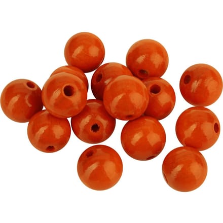 Houten kralen, Ø 4 mm, ca. 165 stuks - Oranje