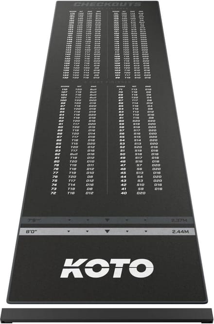 Dartmat met Checkout en Antislip Onderzijde 285 x 80 cm