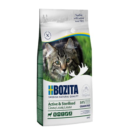 2x10kg Grainfree Active & Sterilised Lam Bozita Kattenvoer