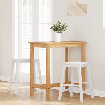 vidaXL - Barstoelen - 2 - st - massief - hout - wit