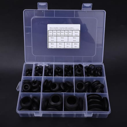200 Stuks Kabelboom Doorvoerrubbers Rubberen Borgring Afdekgat 3 25mm Bedrading Kabelpakking blue