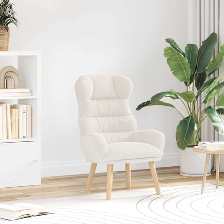 vidaXL - Fauteuil - Crème - 69 - x - 74 - x - 93 - cm - Sherpa - Stof