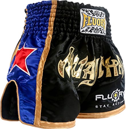 Fluory Muay Thai Short Kickboks Broek Zwart MTSF08 - M