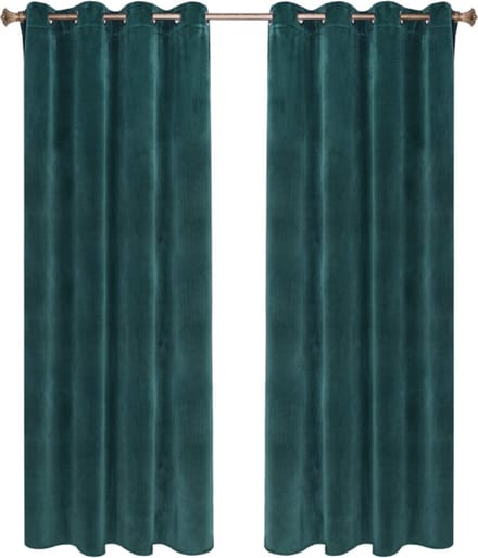 Bolt Edge Gordijnen - Set van 2 - Groen - Verduisterend - Fluweel - Plooiband - 140x270cm