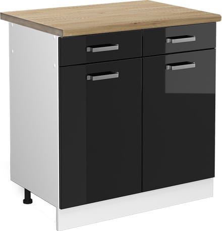Vicco R-Line Keukenonderkast – 80 cm, WB Eik Zwart hoogglans