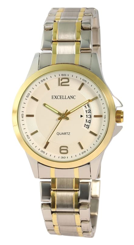 EXCELLANC Herenhorloge metaal Datumsweergave