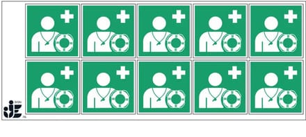 Lifeguard sticker - E075 | 5 x 5 cm - 10 stuks per vel