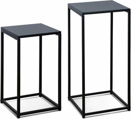 sweeek - 2x bijzettafel, 34x34x74cm / 30x30x54cm, industrielle