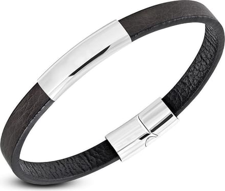 Montebello Armband Tars Brown - Leer - 316L Staal - 8mm - 22cm