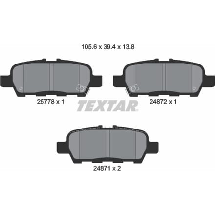 Remblokset TEXTAR 2577801, achter