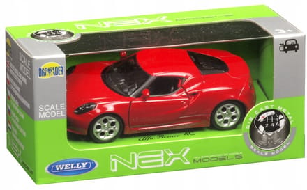 Welly Alfa Romeo 4C Sportauto Model Auto Rood 1:34-1:39 Deuren Open