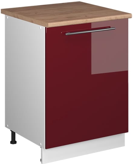 Vicco Wastafelkast Fame-Line, Bordeauxrode hoogglans/Wit, 60 cm