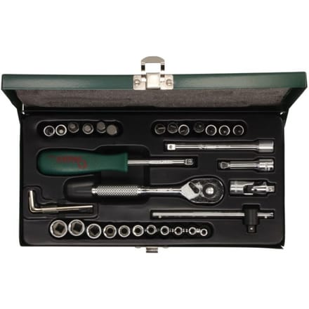 Dopsleutelset HANS 1/4 inch 6-kant 33 Stuk (kurz)