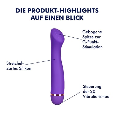 G-spot vibrator met siliconen genopte top, 18 cm