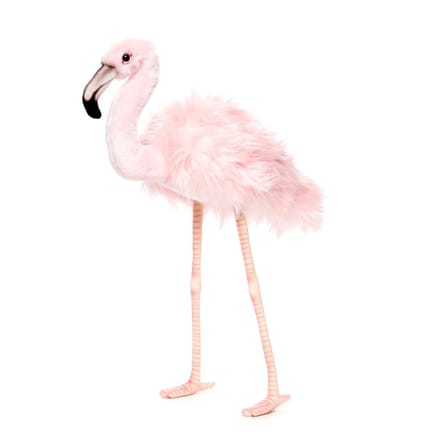 Hansa pluche flamingo - knuffel vogel - 38 cm - exotische vogel knuffels