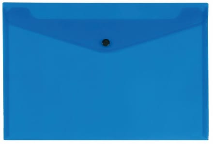 Q-Connect Map met Drukknop, PP, A4, 172 Micron, Transparant Blauw