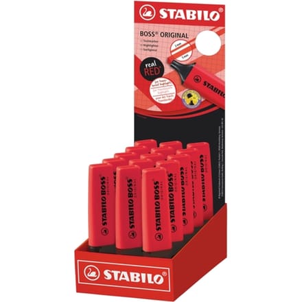 Markeerstift STABILO Boss 70/48 echt rood display à 15 stuks