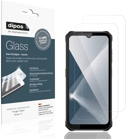 dipos – 2x Pantserfolie geschikt voor Kruger Matz Drive 11 | 9H Screenprotector