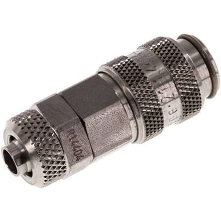 RVS 306L DN 5 Luchtkoppeling Snelkoppeling 6x8 mm Push-On - CLS5-N-SSL-P-6