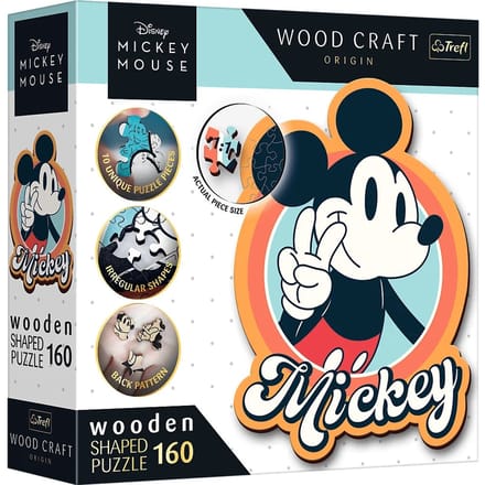 Trefl Retro Mickey Mouse Disney Mickey Mouse Hout Houten Legpuzzel - 160 stukjes - Vanaf 6 jaar