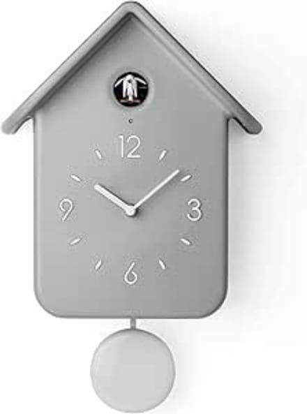 TIM® Koekoeksklok Modern - Wekker - Inclusief Gewichtsketting - Grijs - 25cm x 12cm x 39cm