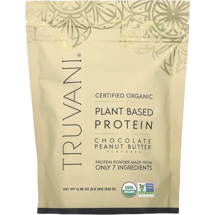 Truvani, Gecertificeerd Biologisch Plantaardig Eiwit, Chocolade Pindakaas, 0,8 lb (365 gr)